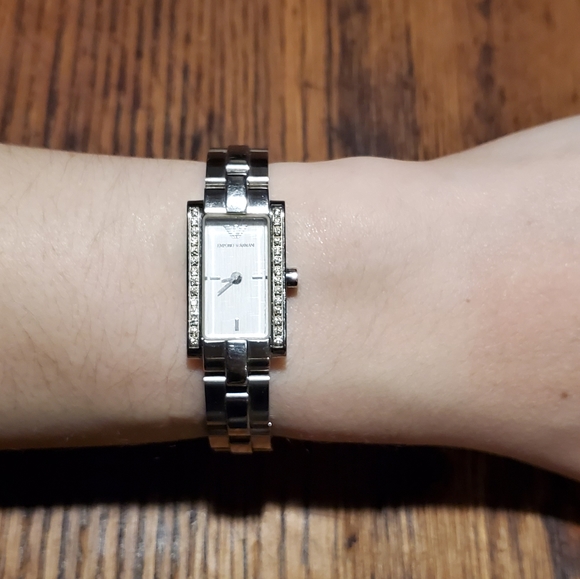 Emporio Armani Ladies Watch with Diamond Accent